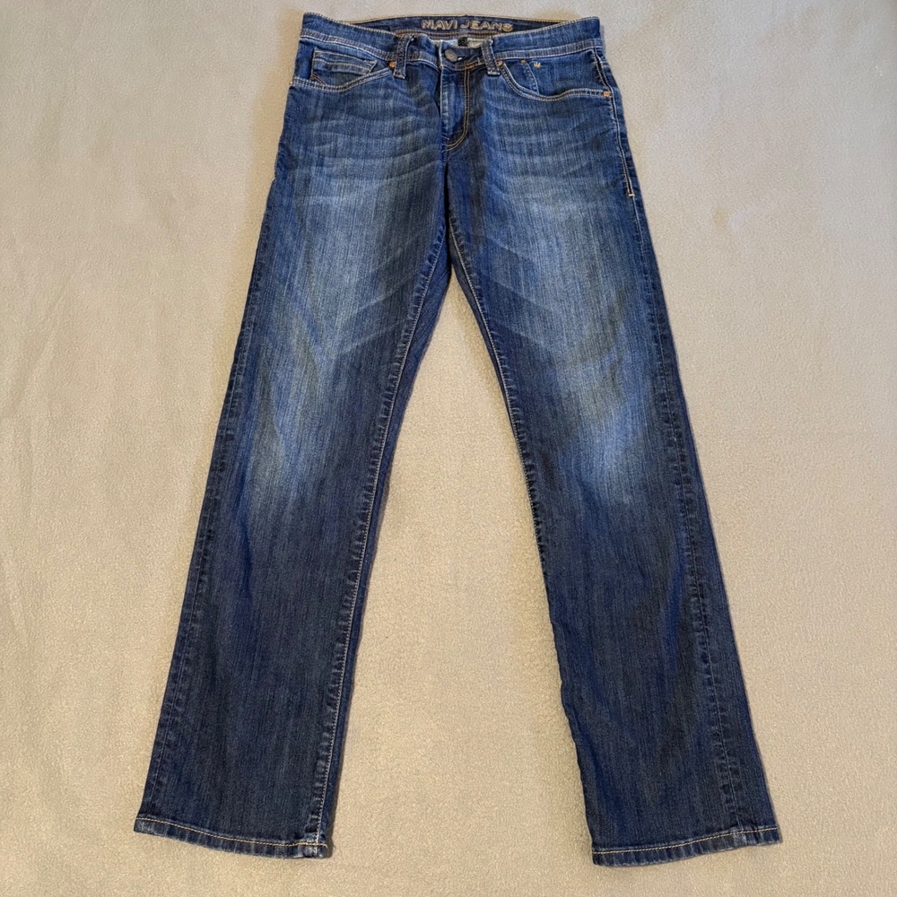Mavi Zach Straight Leg Jeans Mens 30/32 Blue Dark Wash Stretch Denim